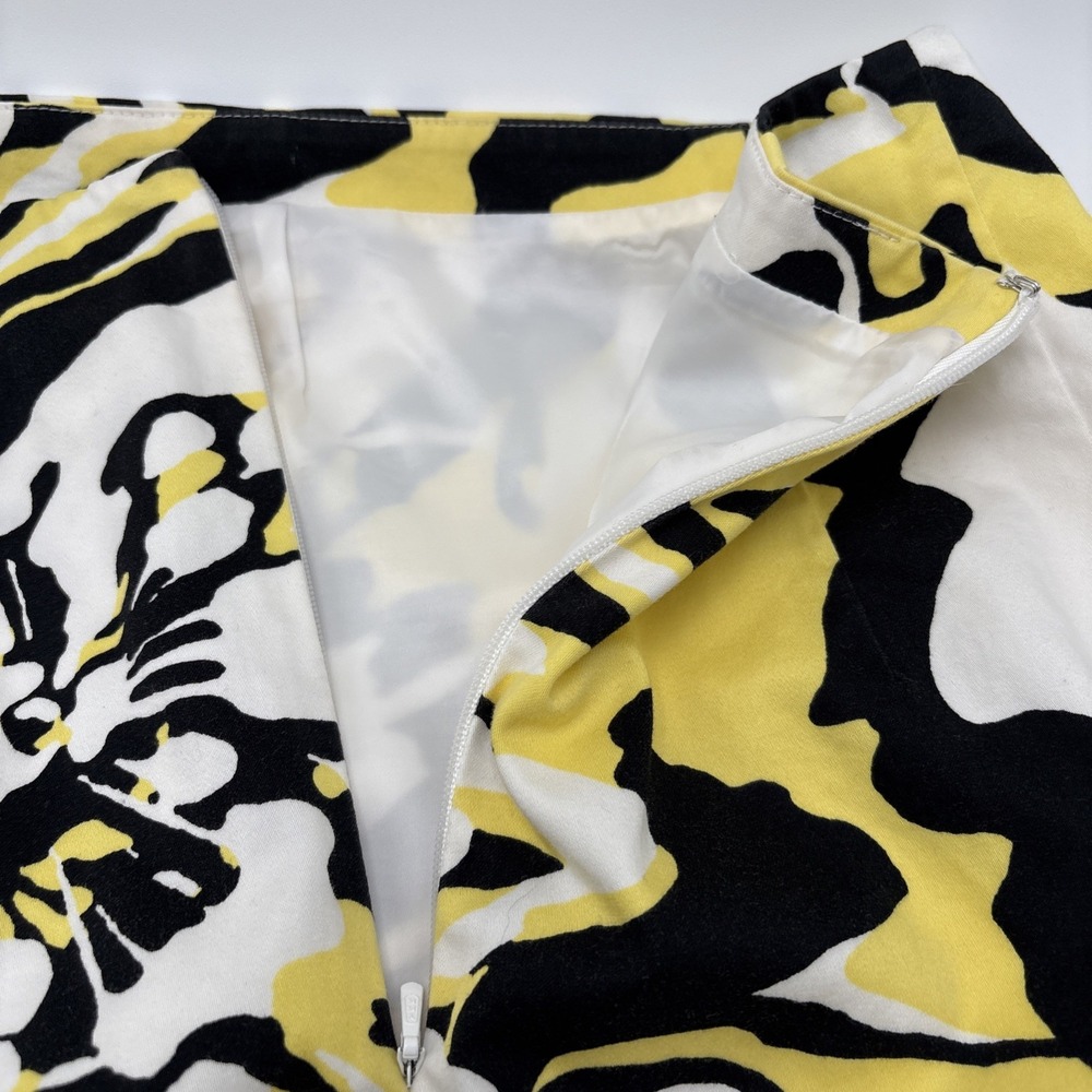 Express Design Studio Skirt Women's Size 12 Floral Design Yellow White Black Zip - Picture 16 of 16